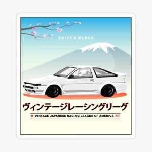 Vintage Japanese Racing League of America Retro Motorsport AE86 Sticker