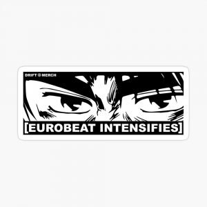 EUROBEAT INTENSIFIES Drifting Anime Manga Character Slap Sticker