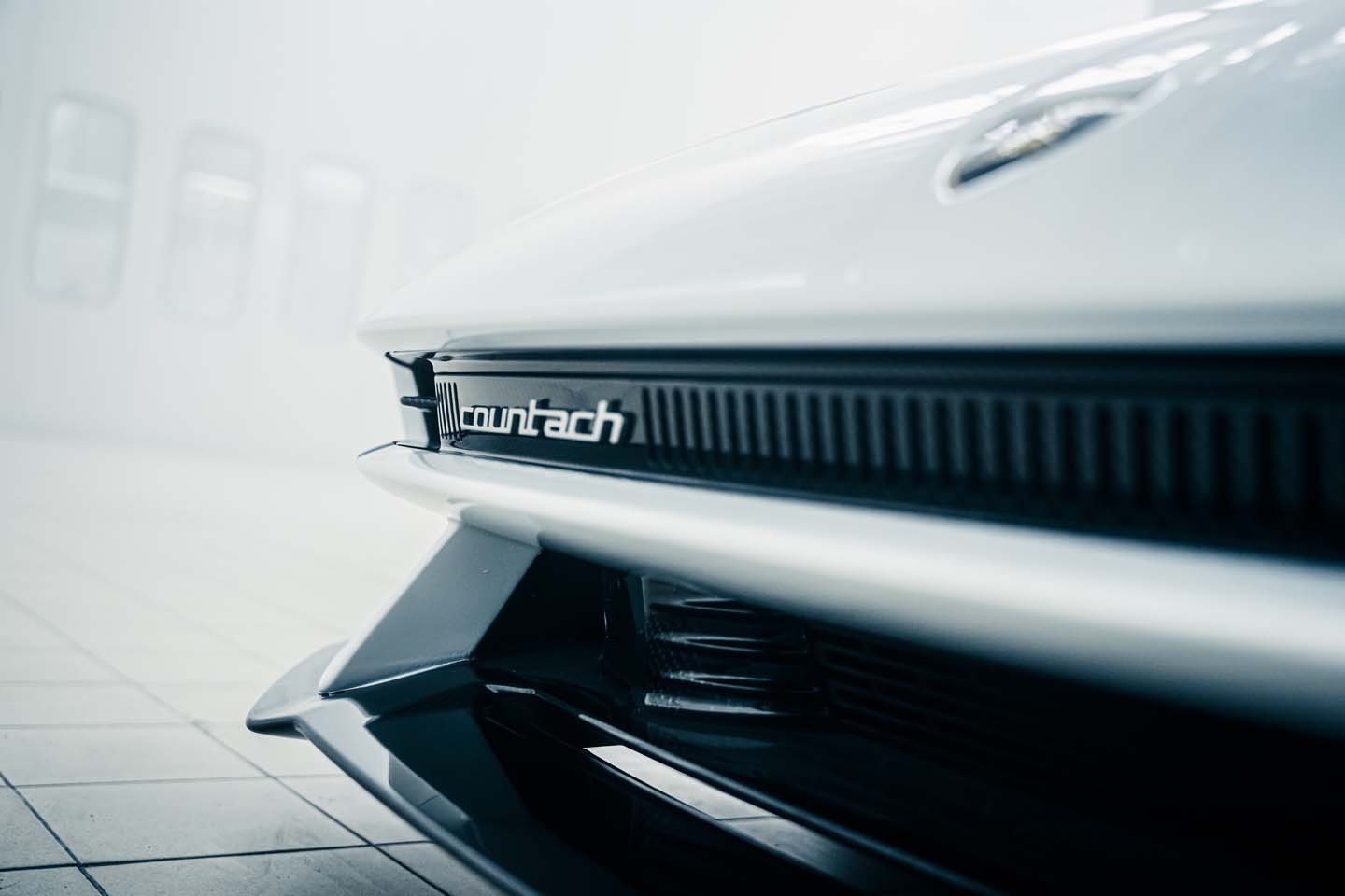 Closeup of 2022 Lamborghini Countach front end
