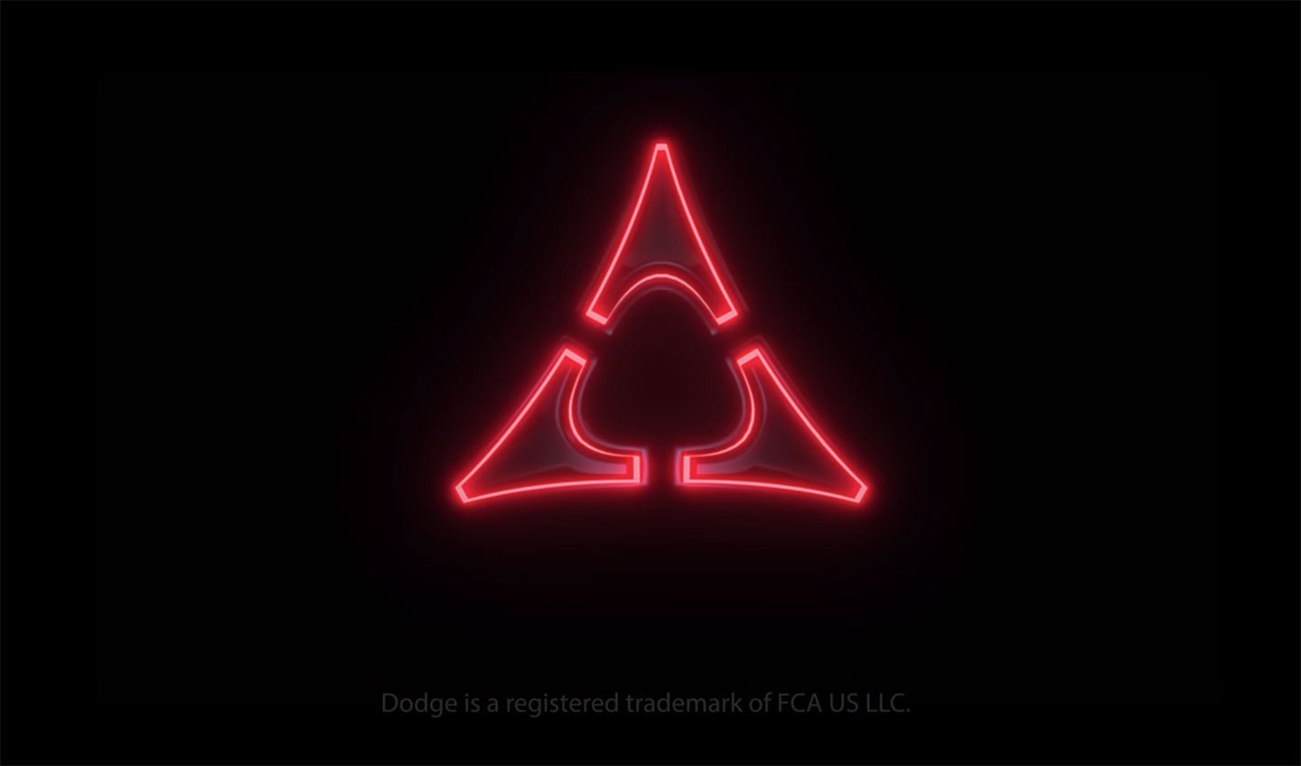 Glowing Fratzog Logo from Dodge Electric Concept Car Teaser