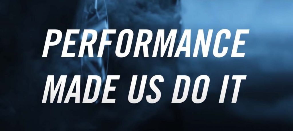 Text from Dodge's teaser video saying, "Performance made us do it."