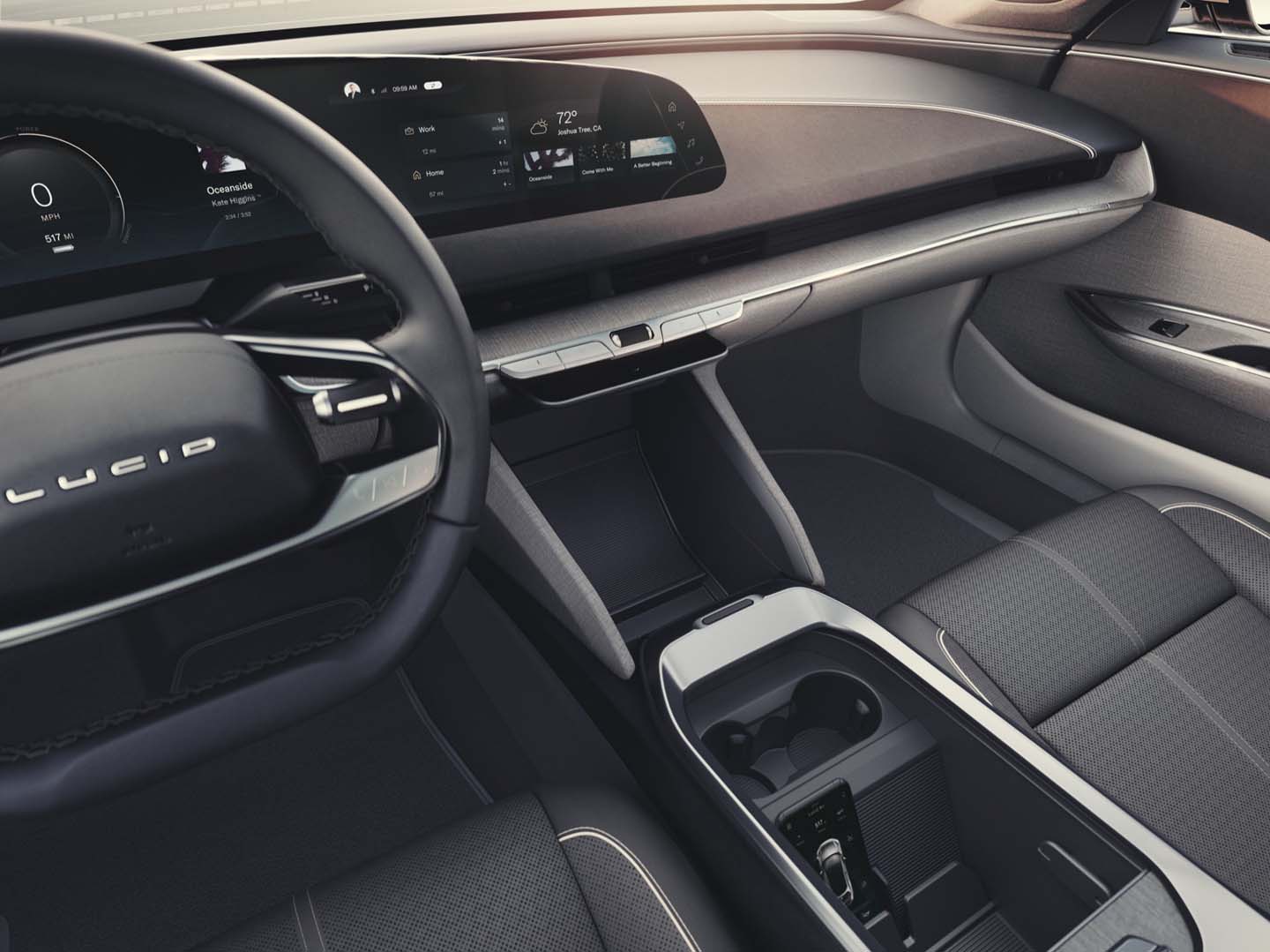 lucid air interior space and storage