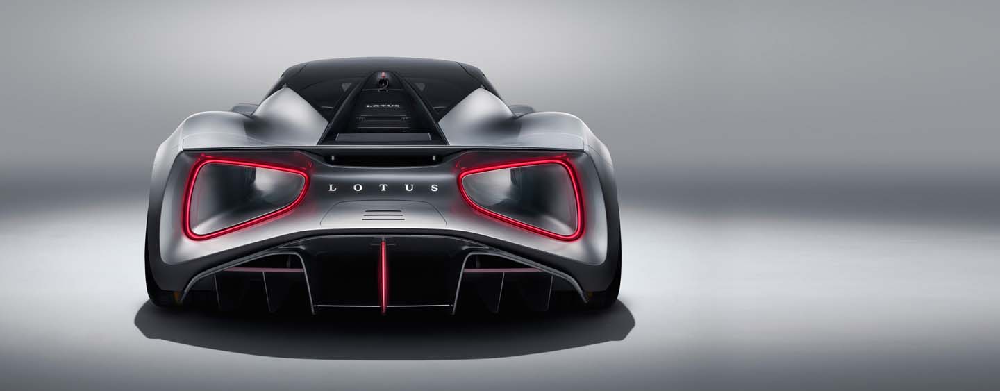 Lotus Evija Rear End and Glowing Tail lights