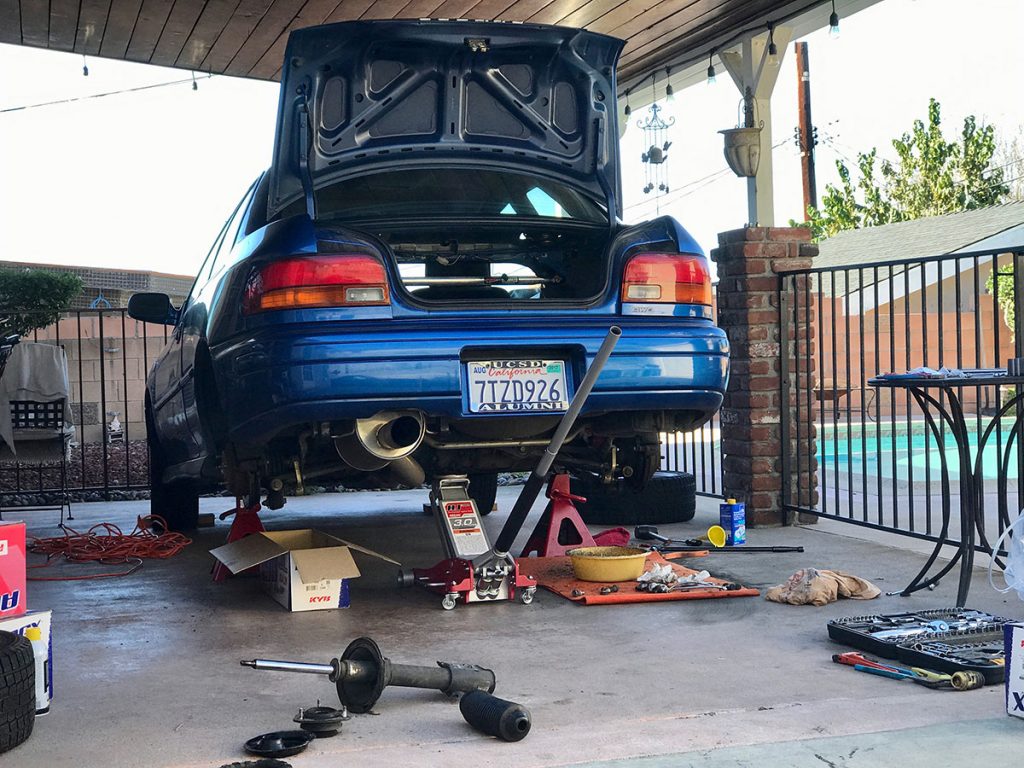 1999 Subaru Impreza 2.5RS Project Car Up on Stands - Suspension
